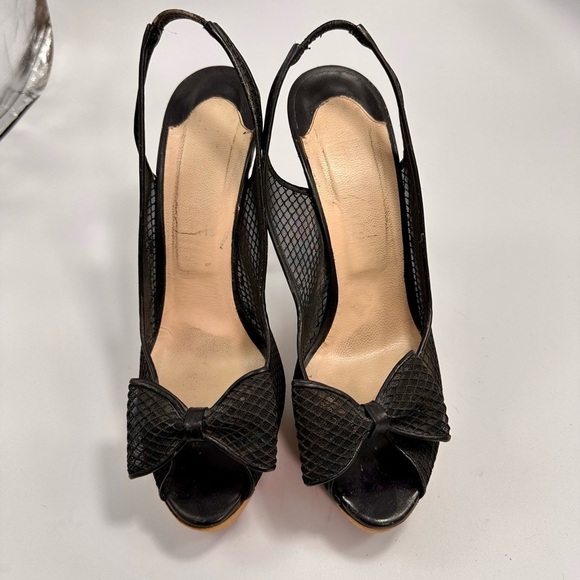 christian louboutin fishnet bow heels size 11.5 - Picture 3 of 14